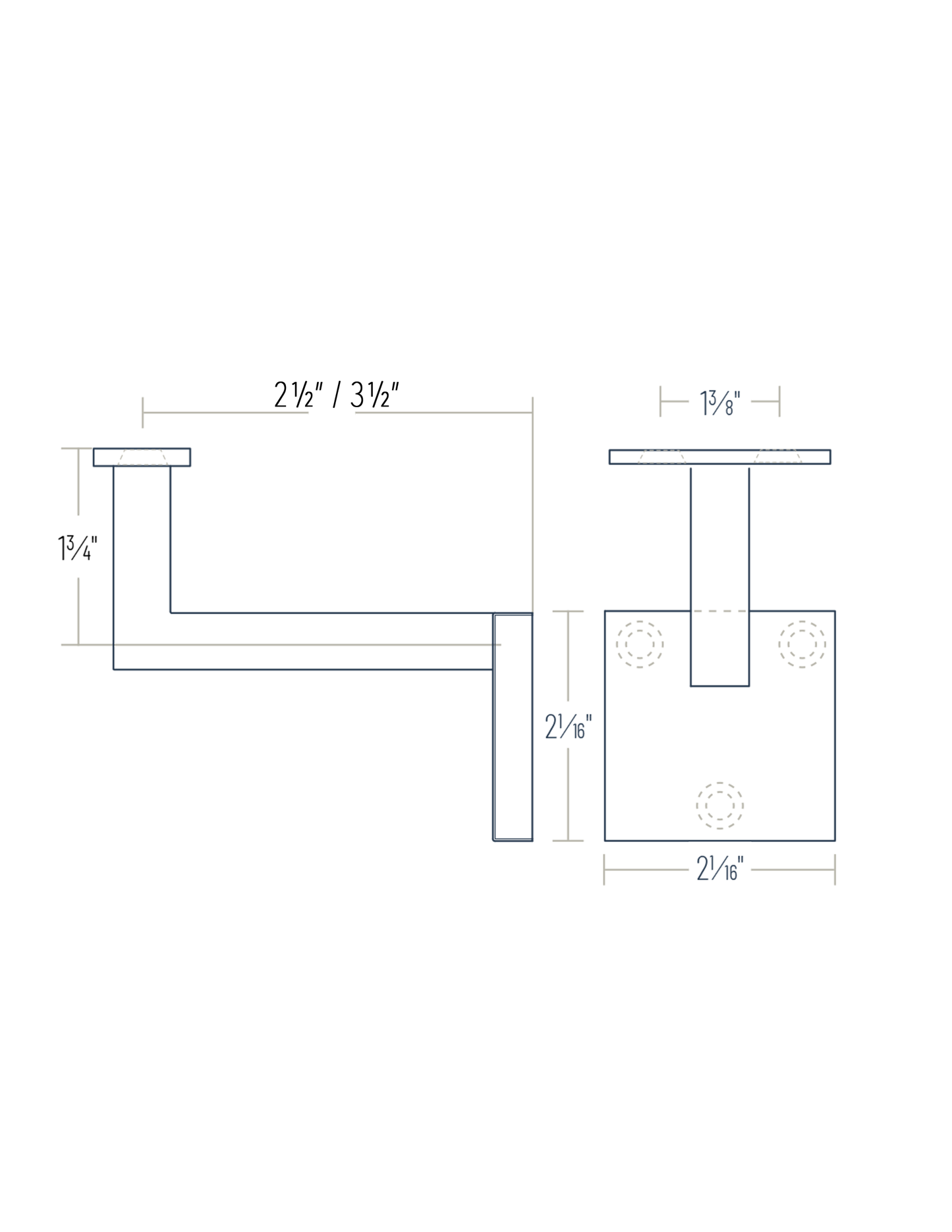 Handrail Bracket - HB3HCsquare