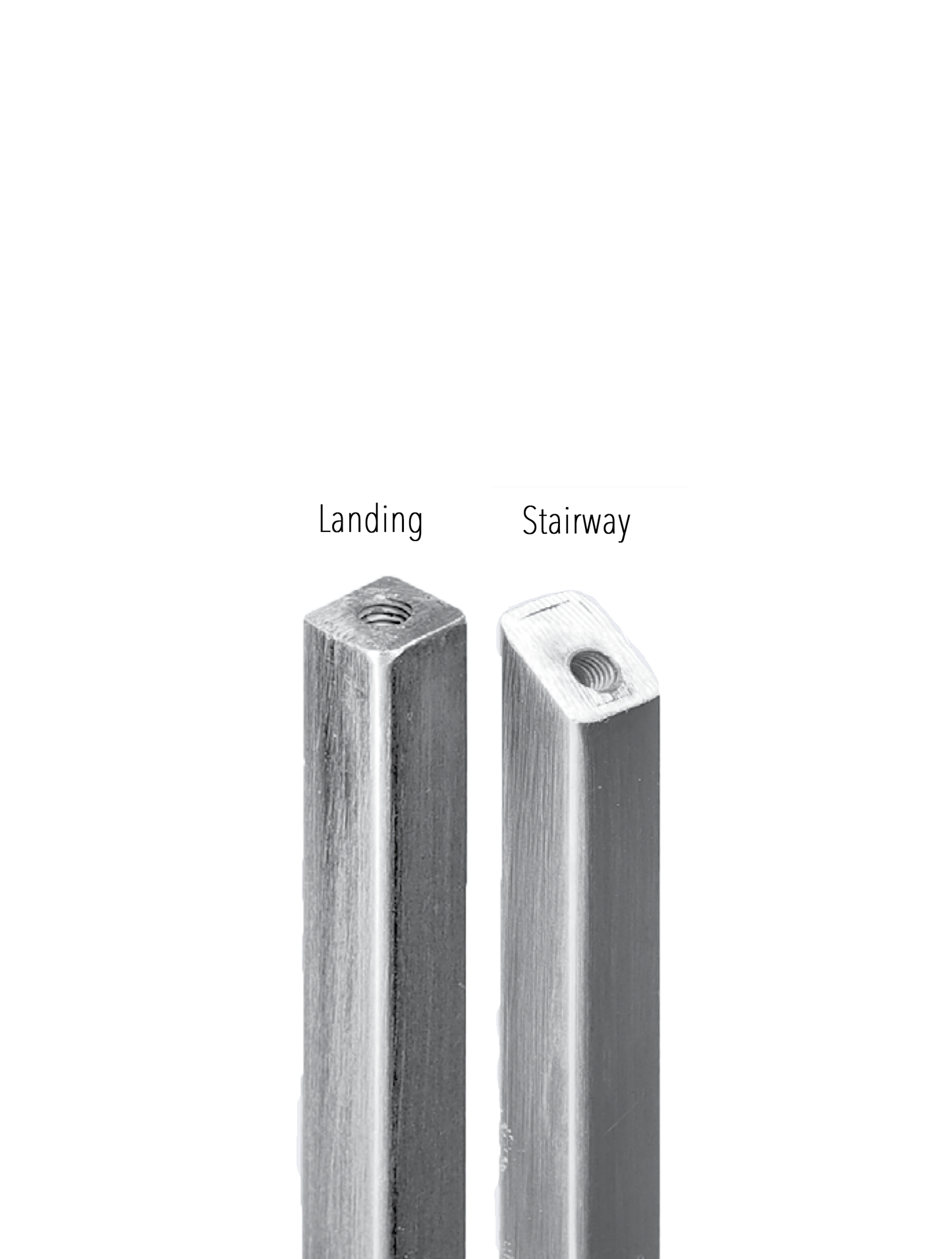 1/2" Drilled and Tapped Tubular Square Baluster - DTTSSSBSQ12DTL36