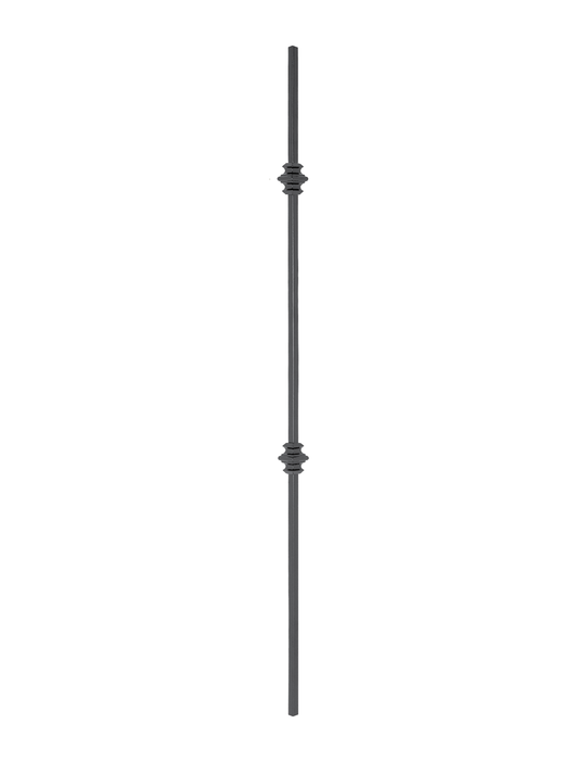 1/2" Drilled and Tapped Tubular Square Baluster - DTTSPTL683S36double
