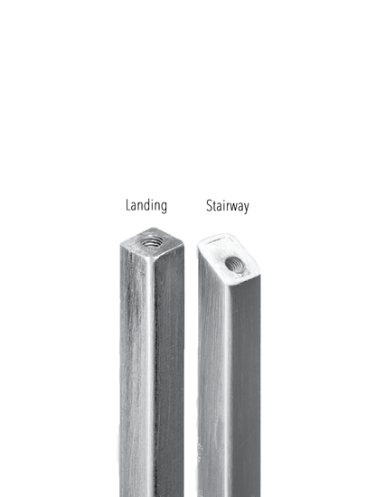 1/2" Drilled and Tapped Tubular Square Baluster - DTTSSSBSQ12DTL36